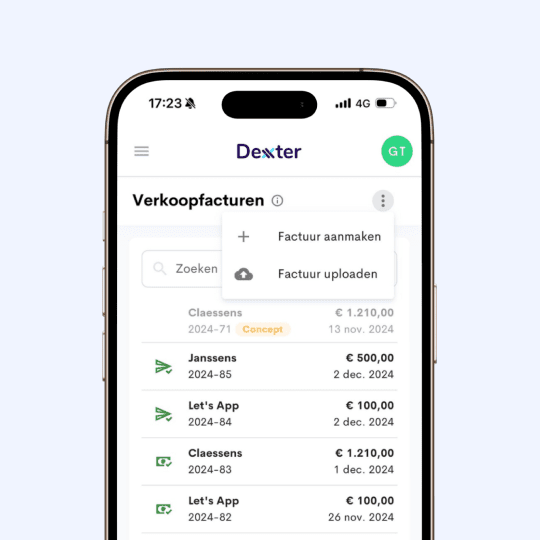Product feature Mobiele app facturen